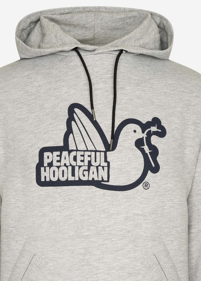 Peaceful Hooligan Hoodies Outline hoodie - marl grey