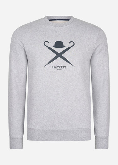 Hackett London Truien Logo sweatshirt - light grey marl