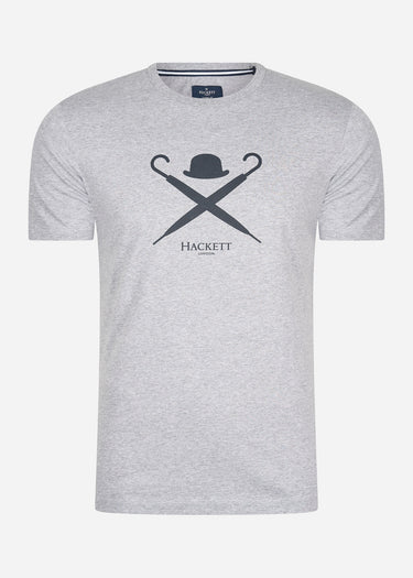 Hackett London T-shirts Large logo t-shirt - light grey marl