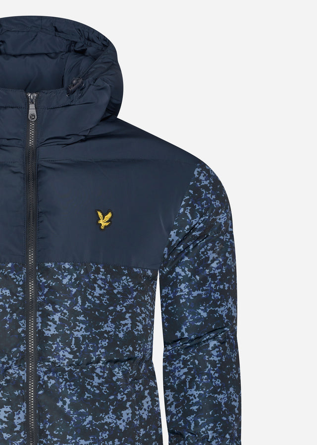 Lyle & Scott Jackets Earth print wadded jacket - dark navy