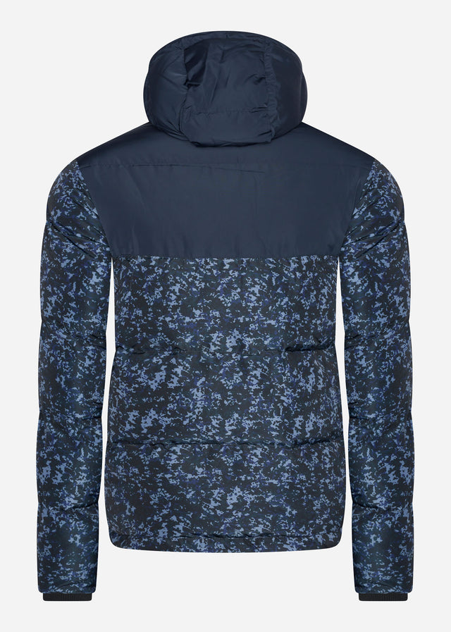 Lyle & Scott Jackets Earth print wadded jacket - dark navy