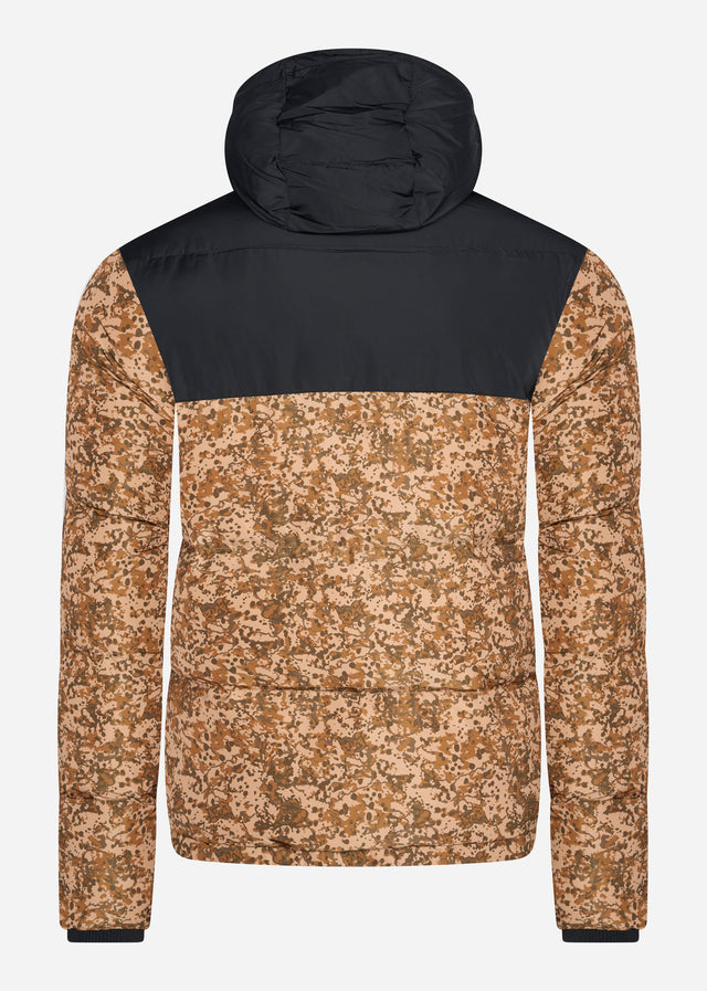 Lyle & Scott Jackets Earth print wadded jacket - jet black