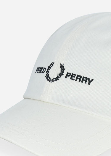 Fred Perry Petten Graphic branded twill cap - snow white