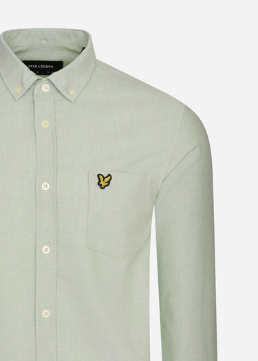 Lyle & Scott Overhemden Oxford shirt - fern green white
