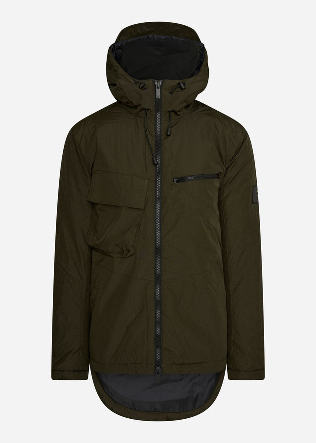 Lyle & Scott Jackets Wadded dual pocket jacket with face guard - olive