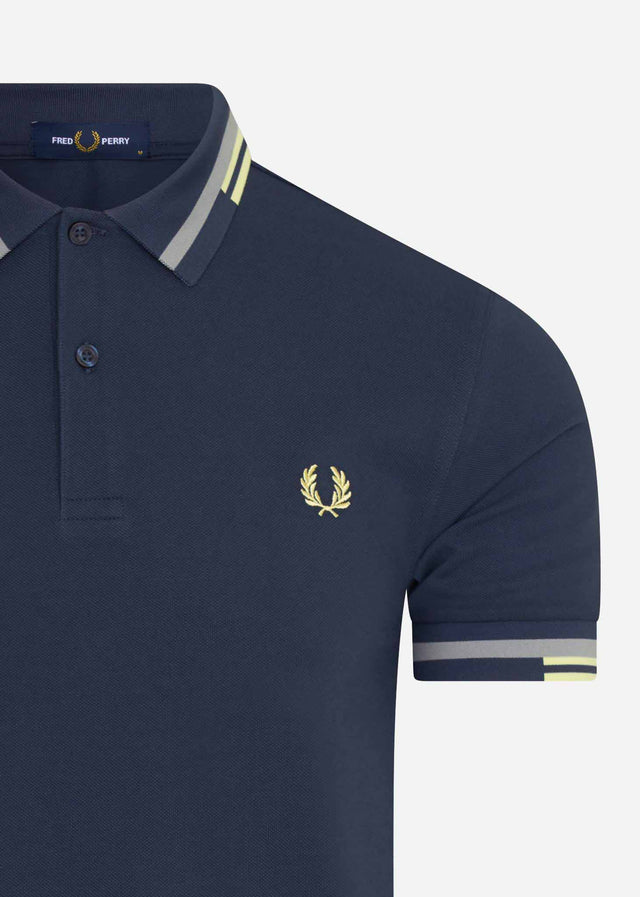 Fred Perry Polos Abstract tipped polo shirt - dark airforce