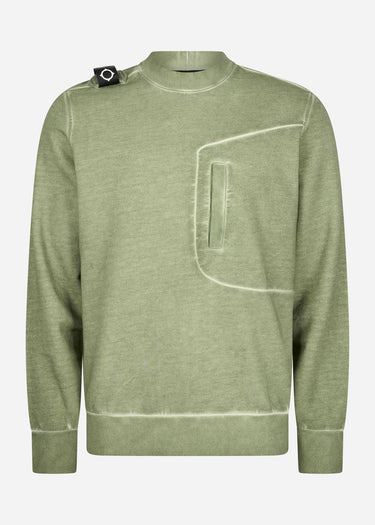 MA.Strum Truien Oil wash crew neck sweat - tea