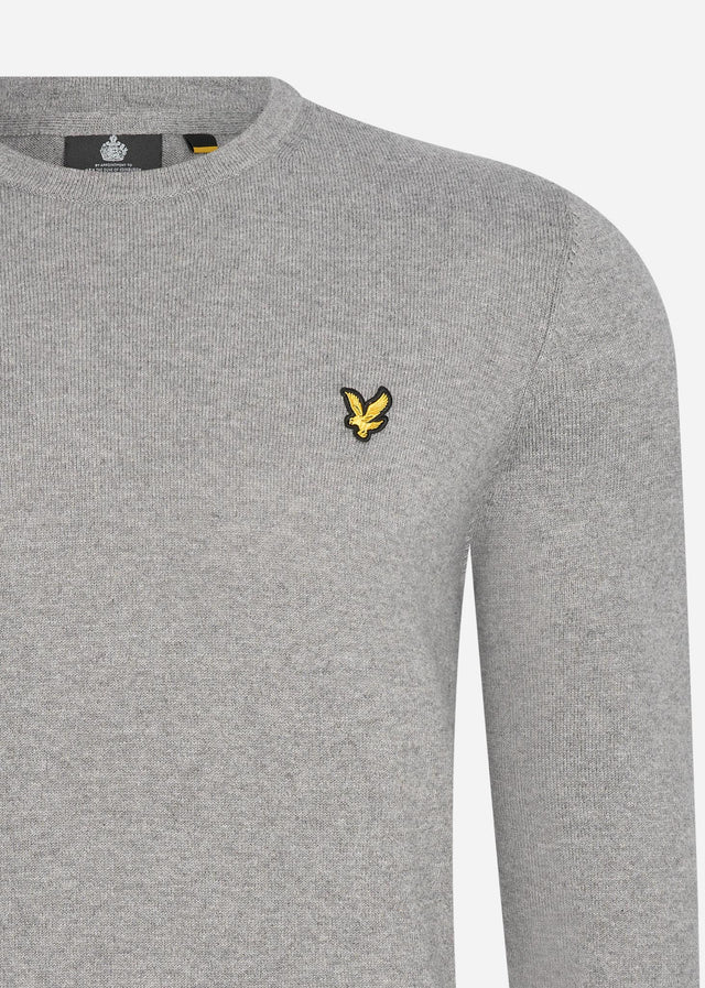 Lyle & Scott Sweaters Merino crew jumper - mid grey marl