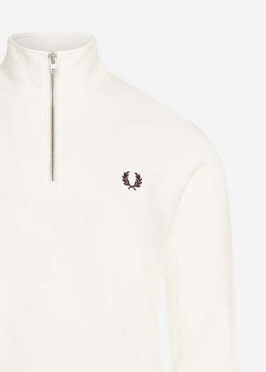 Fred Perry Truien Half zip sweatshirt - snow white