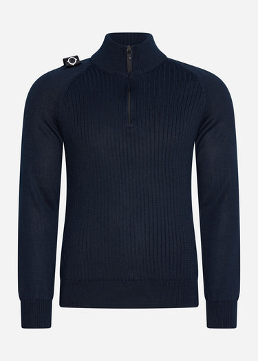 MA.Strum Truien Quarter zip knit - ink navy