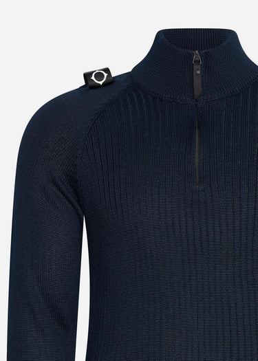 MA.Strum Truien Quarter zip knit - ink navy