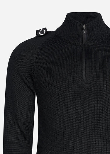MA.Strum Truien Quarter zip knit - jet black