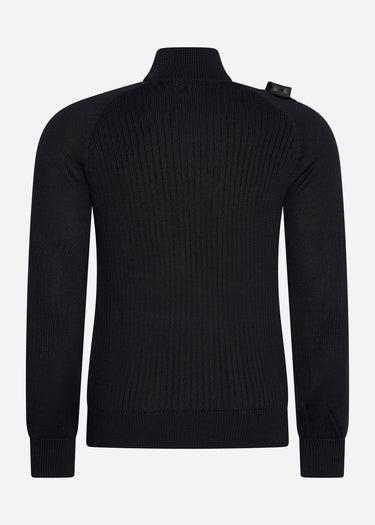 MA.Strum Truien Quarter zip knit - jet black