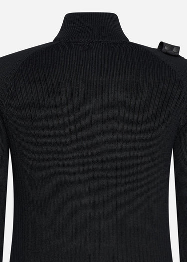 MA.Strum Truien Quarter zip knit - jet black