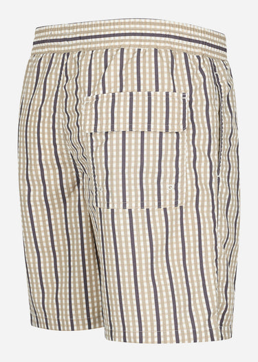 Lyle & Scott Zwembroeken Gingham swim shorts - cold grey