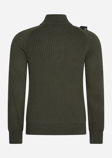 MA.Strum Truien Quarter zip knit - oil slick