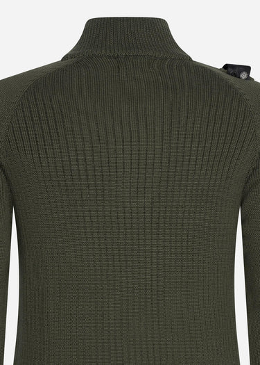MA.Strum Truien Quarter zip knit - oil slick