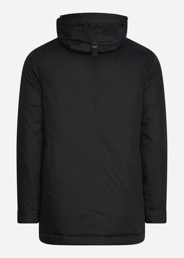 Lyle & Scott Jassen Winter weight micro fleece lined parka - jet black
