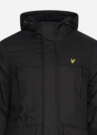 Lyle & Scott Jassen Winter weight micro fleece lined parka - jet black