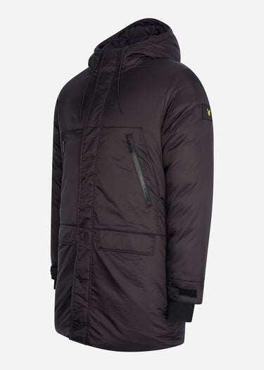 Lyle & Scott Jassen Long line internal padded jacket - jet black