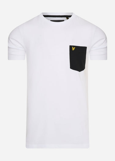 Lyle & Scott T-shirts Contrast pocket t-shirt - white jet black