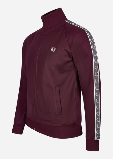 Fred Perry Vesten Seasonal taped track jacket - oxblood gunmetal