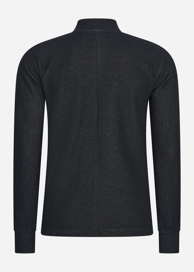 MA.Strum Sweaters Dfp funnel neck zip top - jet black