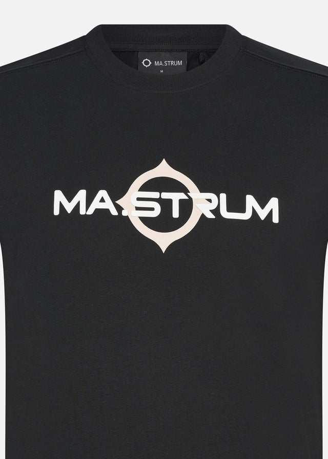 MA.Strum T-shirts SS logo print tee - jet black