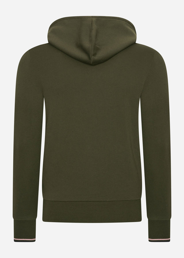 Fred Perry Hoodies Tipped hooded sweatshirt - hunting green