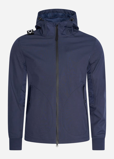 MA.Strum Jassen Softshell full zip hooded jacket - dark navy