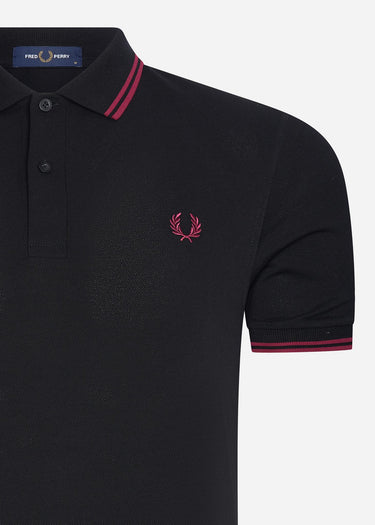 Fred Perry Polo's Twin tipped fred perry shirt - black tawny port