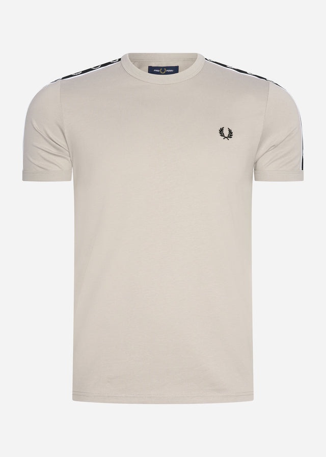 Fred Perry T-shirts Taped ringer t-shirt - concrete black