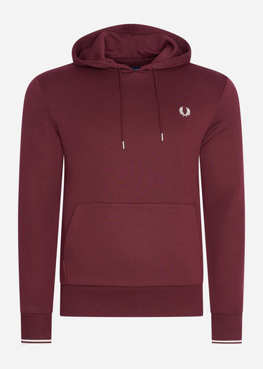 Fred Perry Hoodies Tipped hooded sweatshirt - oxblood