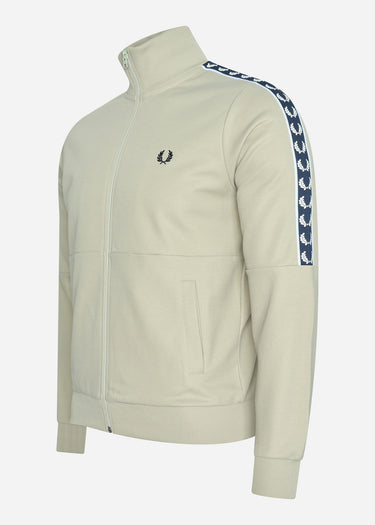 Fred Perry Vesten Panelled taped track jacket - light oyster