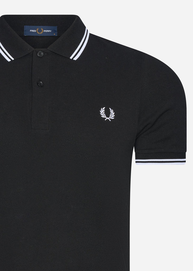 Fred Perry Polos Twin tipped fred perry shirt - black white white
