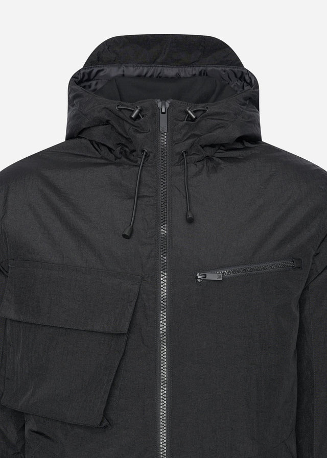 Lyle & Scott Jackets Wadded dual pocket jacket with face guard - jet black
