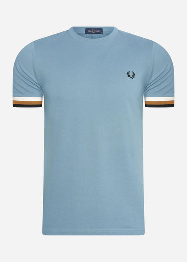 Fred Perry T-shirts Striped cuff pique t-shirt - ash blue