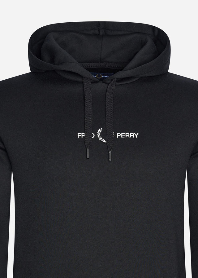 Fred Perry Hoodies Embroidered hooded sweatshirt - black