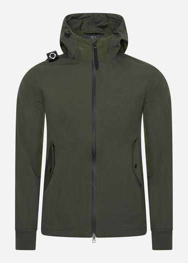 MA.Strum Jassen Softshell full zip hooded jacket - oil slick