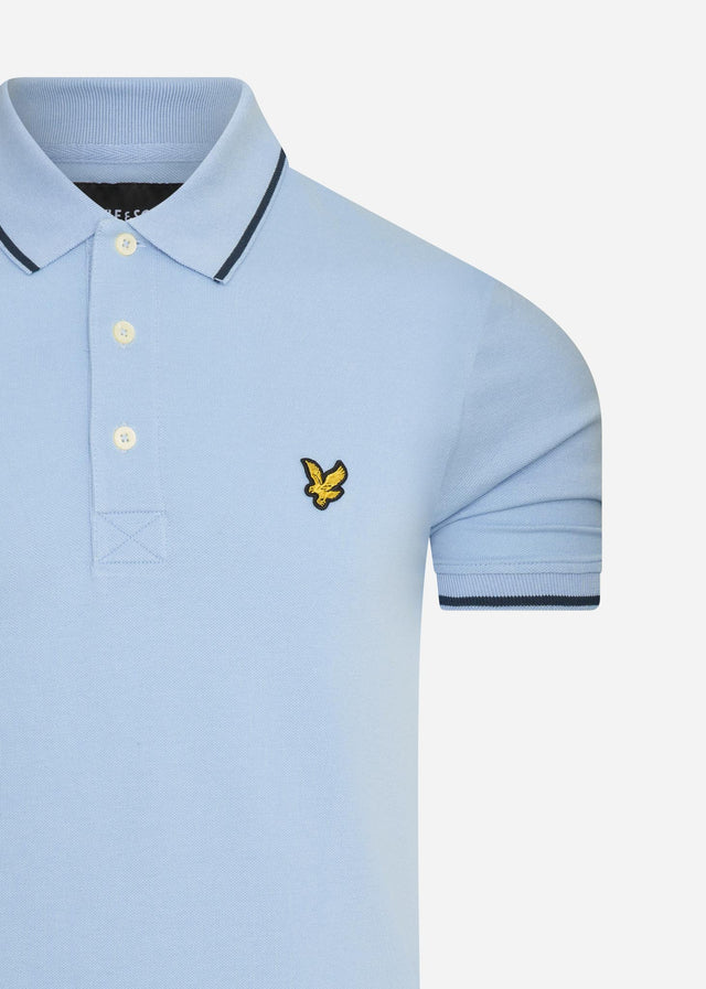 Lyle & Scott Polos Tipped polo shirt - light blue dark navy
