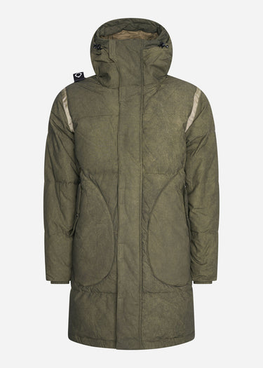 MA.Strum Jassen Awp long down coat - oil slick