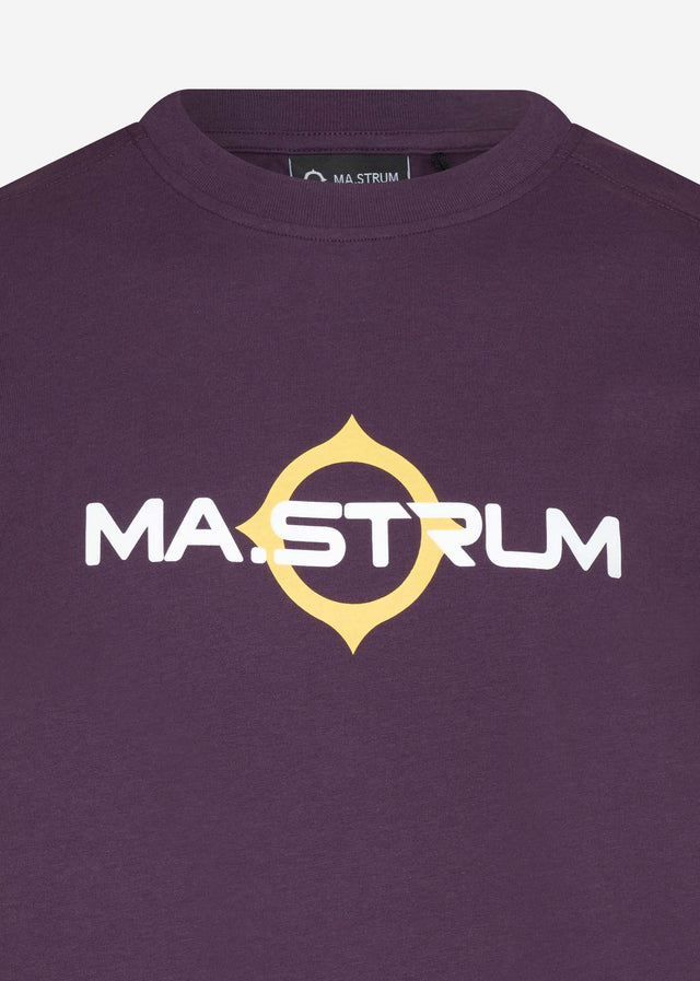 MA.Strum T-shirts SS logo print tee - aubergine
