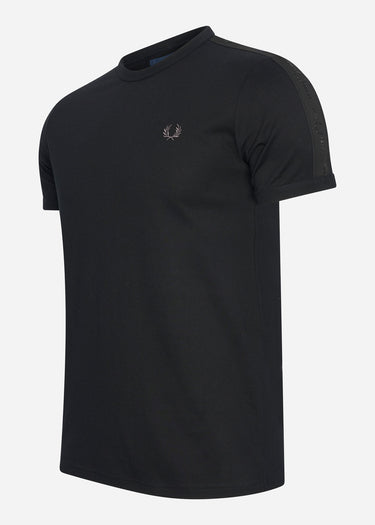 Fred Perry T-shirts Tonal tape ringer t-shirt - black