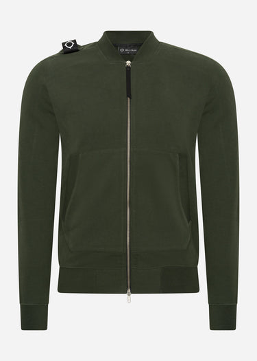 MA.Strum Vesten Full zip bomber sweat - oil slick