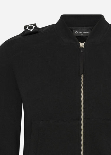 MA.Strum Vesten Full zip bomber sweat - jet black