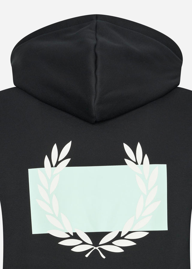 Fred Perry Hoodies Laurel wreath print hooded sweater - black