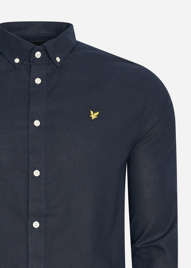 Lyle & Scott Shirts Cotton linen shirt - dark navy