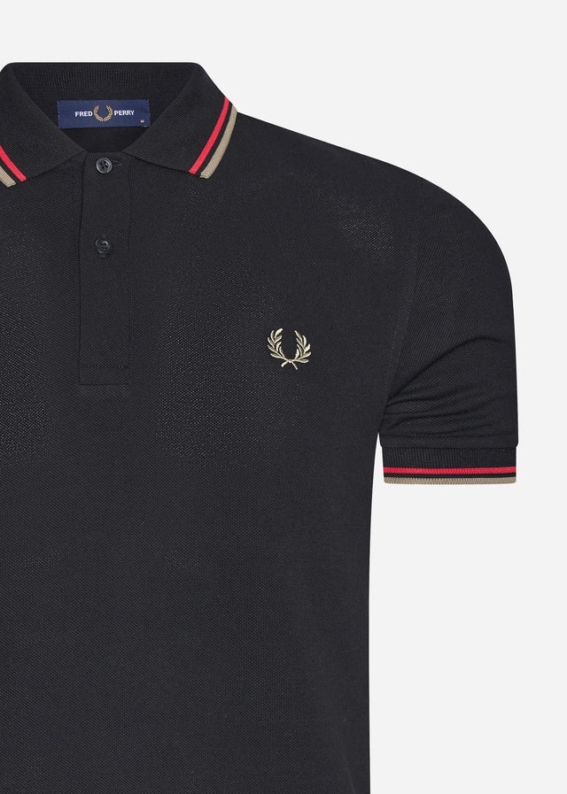 Fred Perry Polos Twin tipped fred perry shirt - black washed red sage green
