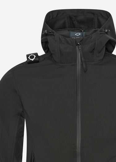 MA.Strum Jassen Softshell full zip hooded jacket - jet black