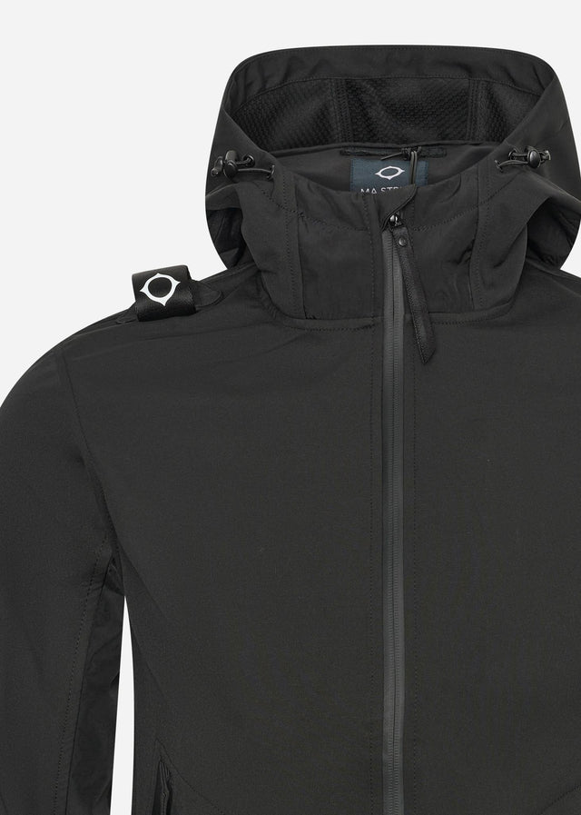 MA.Strum Jackets Softshell full zip hooded jacket - jet black